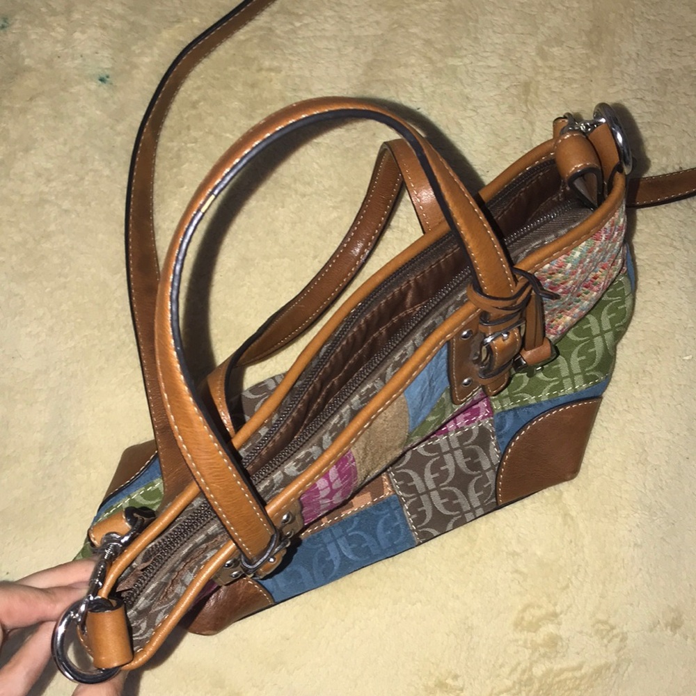 Patchwork Leather Strap Handbag - image 2